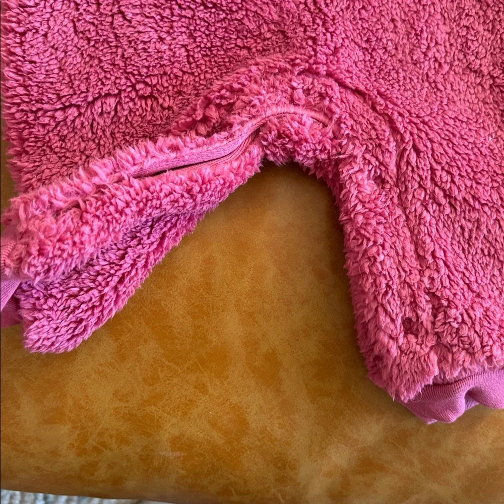 New! Cat & Jack Pink and White Fuzzy Footie - Size 0 to 3 months